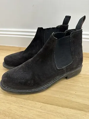 Vintage 80s 90s Black Suede Leather Chelsea Boots Size 8 Women’s • $45