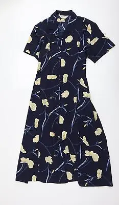£4.75 • Buy Bonmarché Womens Blue Floral Polyester Shirt Dress Size 16 Collared Button