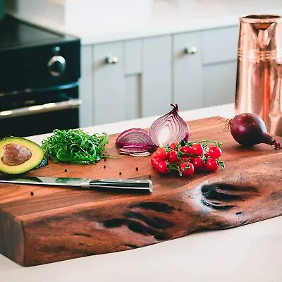 James Martin Style Professional Chef Live Edge Acacia Wood Chopping Board Block • £129.95