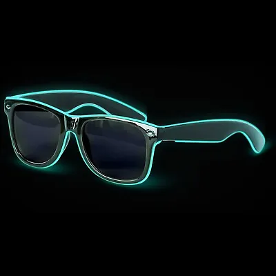 LED Glow Sunglasses - Light Up Neon EL Wire Festival Party Glasses W/ Batteries • $9.99