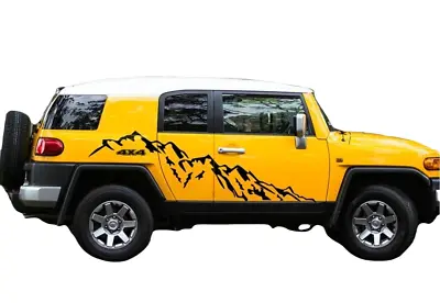 Graphic Mountain Car Sticker For Toyota FJ Cruiser 2007-2023 4x4 Off Road Decal • $113.73