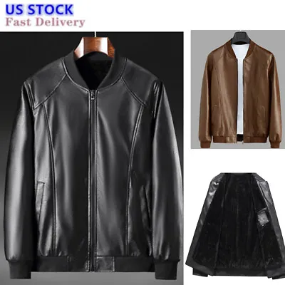 $25.64 • Buy Mens Jacket Leather Causal Black Vintage PU Motorcycle Biker Vest/Jacket Coat