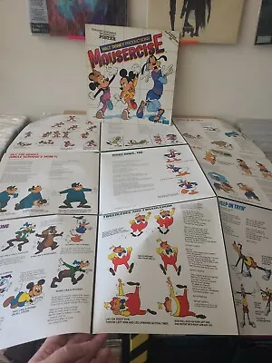 Vintage Walt Disney Productions 'MOUSERCISE' Vinyl + Original Illustrated POSTER • $49.79