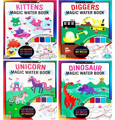 Children's Magic Painting Colouring Book Books Create Water Art Unicorn DINOSAUR • £12.99