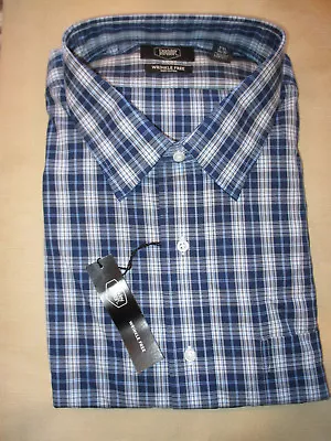 $15.29 • Buy New Berkley Jensen Spread Collar Dress Shirt- Dk Blue/bl/wh  Plaid 17 17.5 34/35