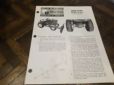 WHEEL HORSE ORIGINAL PARTS MANUAL Dozer Blade 6-2111 • $10