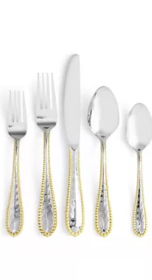 MICHAEL ARAM MOLTEN GOLD 5 Piece Place Setting NEW In BOX!! Luxery Flatware • $96.55