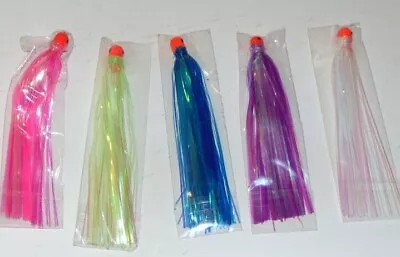 5 Mylar Duster Blue Water Fish Candy Flash Trolling Lure Ballyhoo Bait Fishing • $13.21