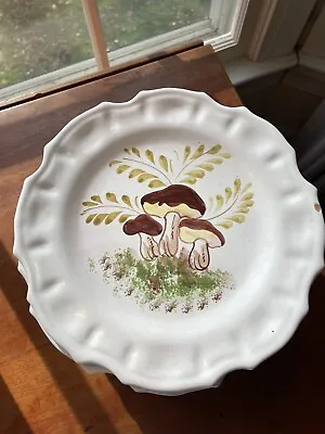 Set 8 Hand Painted Italian Majolica Plates 8 1/2  Mushroom Signed • $95