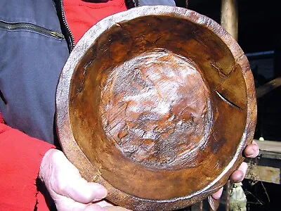 Hand Carved ROUND Wooden Dough Bowl Treenware 2721 • $42.99