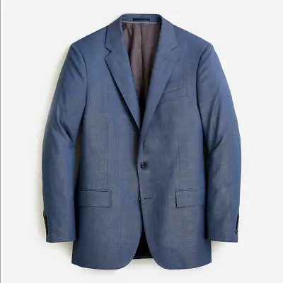 New J. Crew $450 Harbor Blue Italian Stretch Worsted Wool Ludlow Suit Jacket 36r • $129.99