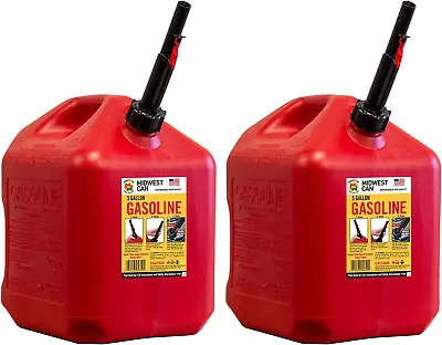 Company 5610 5 Gallon Gas Can Fuel Container Jugs W/Spout (2 Pack) • $63.45