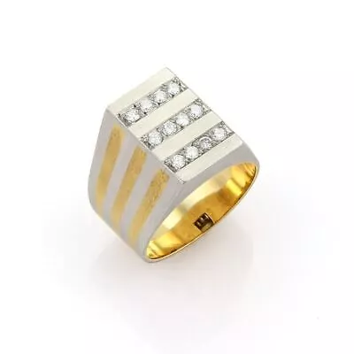 H. Stern Diamonds Platinum & 18k Yellow Gold Rectangular Ring • $3350