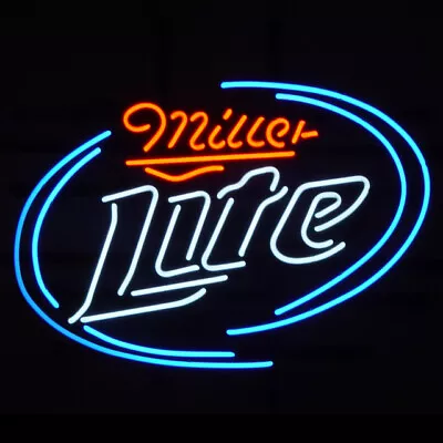 Neon Light Sign Lamp For Miller Lite Beer 17 X14  It's Miller Time Wall Decor • $120.98