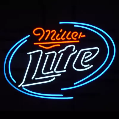 Neon Light Sign Lamp For Miller Lite Beer 20 X16  It's Miller Time Wall Decor • $130.98