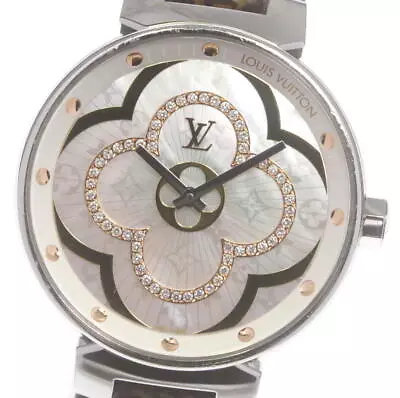 LOUIS VUITTON Tambour QA019 Silver Dial Quartz Ladies Watch_607616 • $2026.64