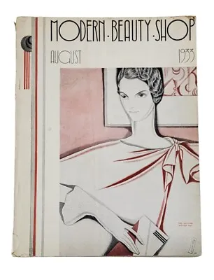 Vintage August 1933 Modern Beauty Shop Magazine Hairstyles Beauty Trends Ads • $94.99