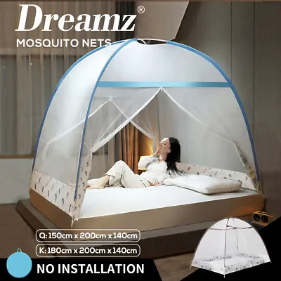 Dreamz Mosquito Bed Nets Foldable Canopy Dome Fly Repel Insect Camping Protect • $32.99