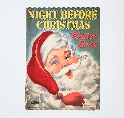 Vintage 1954 Whitman NIGHT BEFORE CHRISTMAS Picture Book W/Flocked Cover • $49.99