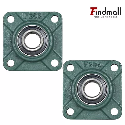 2 PCS UCF205-16 Solid Base Pillow Block Flange Mounted Bearing 1  Bore 4 Bolt • $17.10