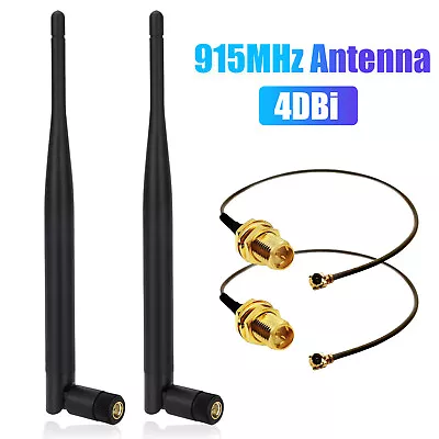 2Pcs 915MHz WiFi Antenna LoRa Indoor 4dBi 3dBi Gain Omni SMA Male + IPEX Cable • $12.98