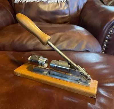 Vintage Cherry Fruit Pitter Remover Olive Corer Remove Pit Tool - Chrome &Wood • $45