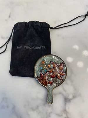 Designer Jay Strongwater Swarovski Crystal Butterfly Enamel Purse Handhed Mirror • $23