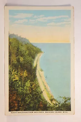 Postcard North Boulevard From Arch Rock Mackinac Island MI P23 • $1.07