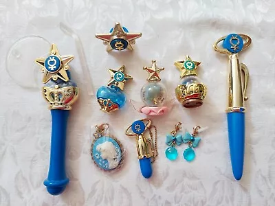 VINTAGE Sailor Moon ꧁☿▶ Sailor Mercury ◀☿꧂ Transformation Items Wand Star Pen • $16.99