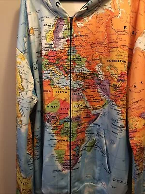 Very Rare Gorgeous World Map Jacket Sz 3X Pristine Condition.Globe • $325