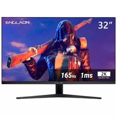 ENGLAON 32  2K QHD Frameless Gaming Monitor FreeSync RGB Light Tilt Pivot Swivel • $339.95