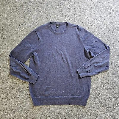 J Crew Sweater Mens Medium Blue Cashmere Crew Neck Long Sleeve Casual Career • $27.99