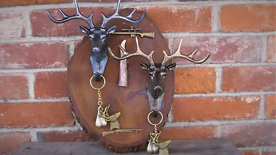 Deer Elk Buck Balls Key Chain Antlers Keychain Taxidermy Gift Hunting Tines Hide • $7.77