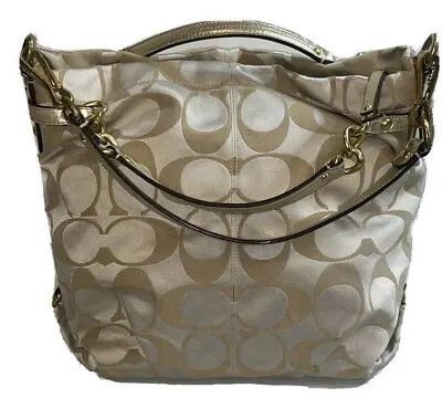 COACH Bag E1182-F16619 Satchel Shoulder Bag Purse Handbag Gold Leather Gold Tan • $59.99