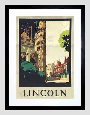 Travel Lincoln England Cathedrals Black Frame Framed Art Print Picture B12x7858 • £26.99