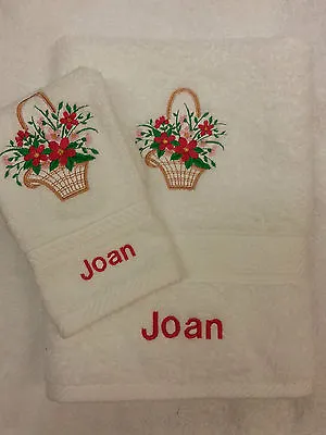 £14 • Buy Personalised Basket Of Flower Towel Set Christmas Gift Hand Towel And Face Cloth
