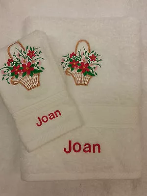 £14 • Buy Personalised Basket Of Flower Towel Set Christmas Gift Hand Towel And Face Cloth