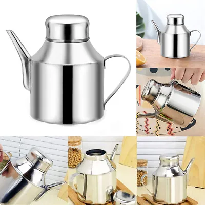 250ML Kitchen Cooking Olive Oil Dispenser Stainless Steel Storage Jar Can Bottle • £7.18