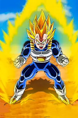 Dragon Ball Poster Vegeta Powering Up 12inx18in Free Shipping • $9.95