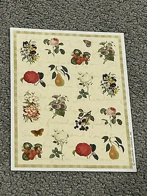 Vintage Hallmark Fruits And Flowers Sticker Sheet 1 Sheet • $1.75