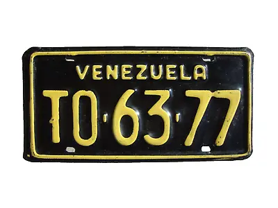 NOS Venezuela Motorcycle License Plate In Unissued Condition TO-63-77 • $37.95