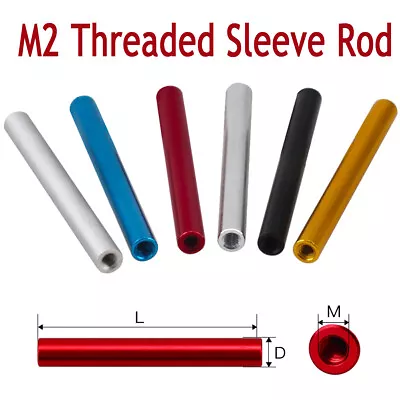 £3.59 • Buy M2 Threaded Sleeve Rod Bar Stud Aluminum Alloy Round Connector Nut Long Nuts