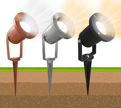 LED Garden Spike Lights Adjustable Outdoor Ground Spotlights IP65 GU10  • £11.99