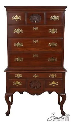 60466EC: HENKEL HARRIS Cherry Queen Anne 2 Piece Highboy • $1895