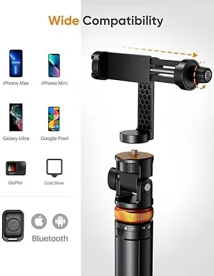 $150 • Buy Newest 62  Phone Tripod, EUCOS Tripod For IPhone & Selfie Stick Tripod With Remo