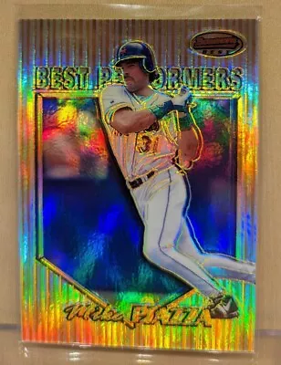 1999 Bowman's Best REFRACTOR #100 Mike Piazza Mets HOF RARE PARALLEL /400 • $34.95