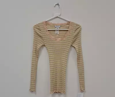 Rosemunde Striped Long Sleeve Silk And Cotton Top Size Small BNWT • £40