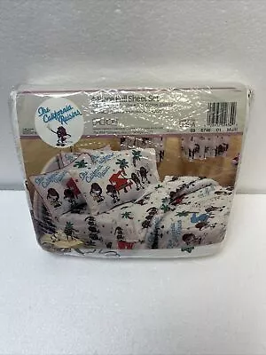 Vintage 80s The California Raisins 4 Piece Full Sheet Set 1988 New Dreamstyles • $64.99