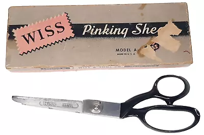 WISS Pinking Shears Model A Vintage Heavy Duty Professional Scissors W/ Box • $19.99