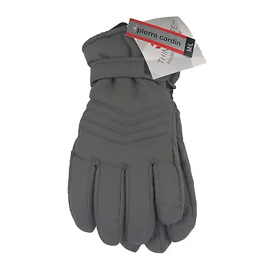 Pierre Cardin Men’s Winter Ski Gloves Size M/L Gray Black 40g 3M Thinsulate • $9.97